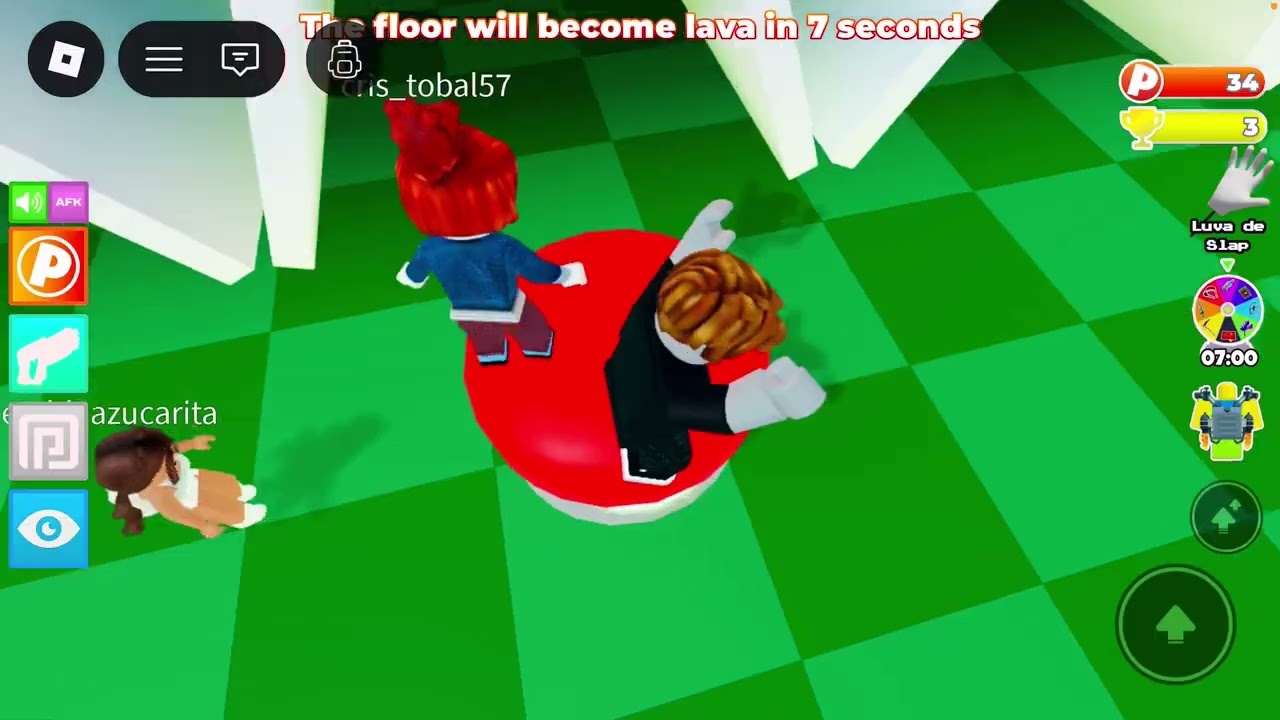 Tente não cair na lava no Roblox - O Chão é Lava