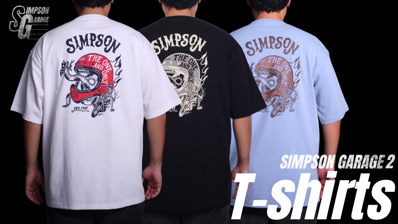 SIMPSON GARAGE Vol.2 Tシャツ ダスティブルー｜SIMPSONヘルメット公認