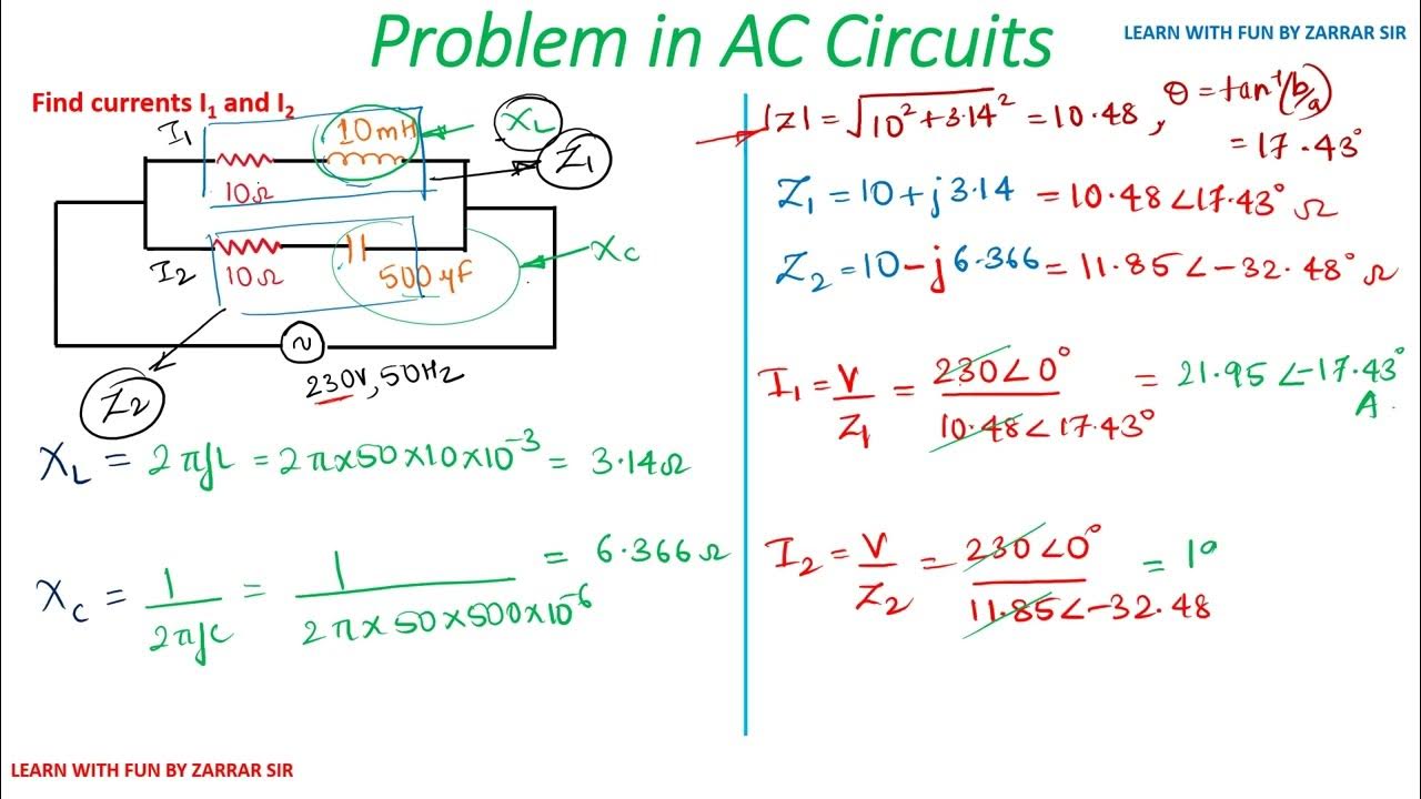 Simple and Easy way to solve Capacitor ,Inductor and Resistor in AC