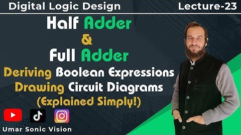 Lecture#23 | Half Adder and Full Adder Explained | Boolean Expression & Logic Circuit Design