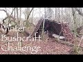 Winter 48hr Bushcraft and Survival Challenge. Primitive Debris Shelter.