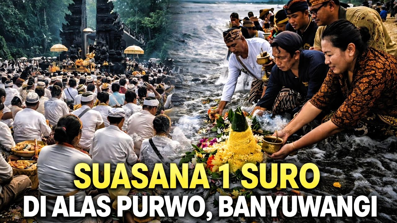 Ritual 1 Suro dan kondisi alas purwo Penuh Sesaji & Larung di Pantai Triangulasi