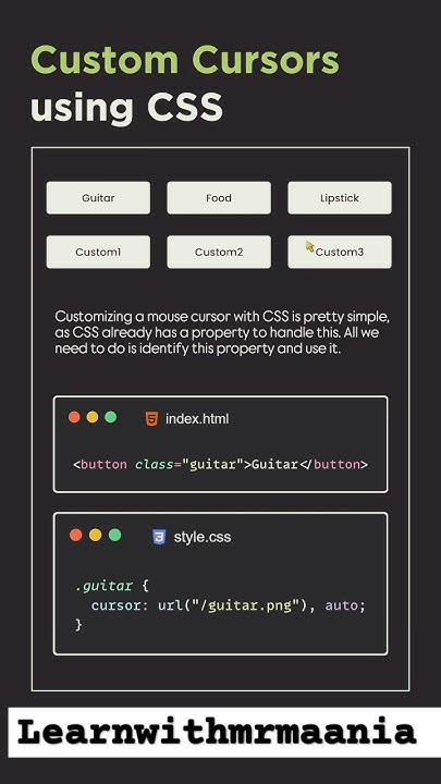 How To Make Custom Cursors Using CSS - YouTube