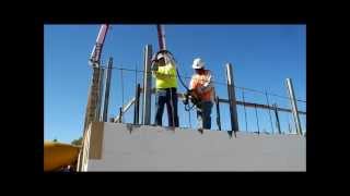 Fox Blocks pour with Oztech vibrator at work