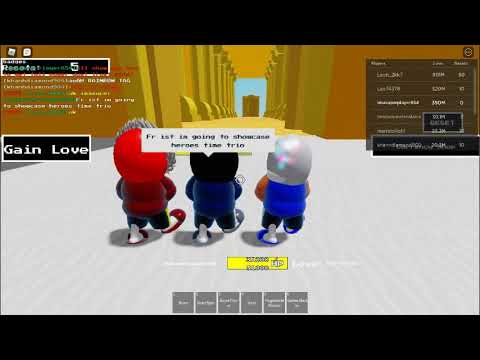 Heroes Time Trio Showcase Full Power Dust Trust Sans And How To Get The Badge Roblox Youtube - dusttrust sans au battles roblox youtube