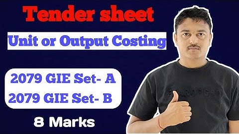 Unit or Output Costing | Tender sheet| Class 12| #costsheet #tendersheet 