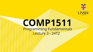 COMP1511 Week 2 Lecture 1