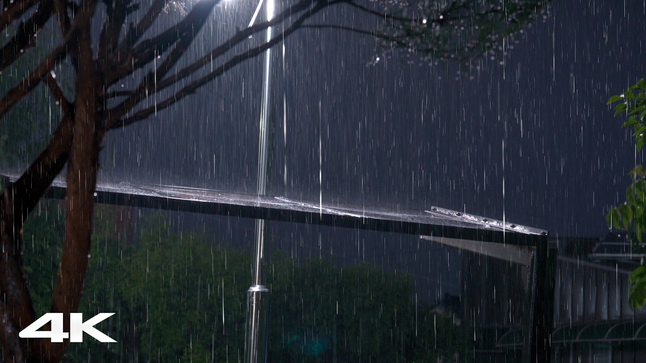 Goodbye Insomnia with Heavy Rain on a Roof at Night | Rain Sounds for Stress Relief & Relaxation