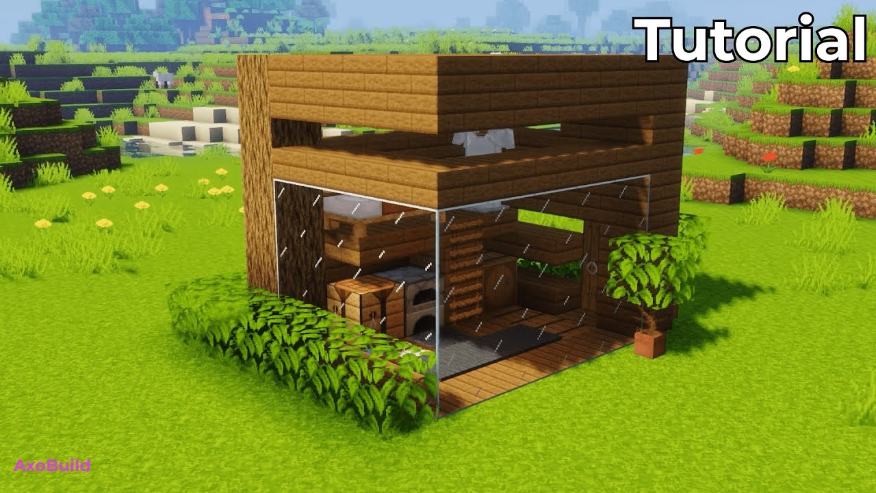 Minecraft: How to Build a Small Wooden House Tutorial (#21) 마인크래프트 건축 ...