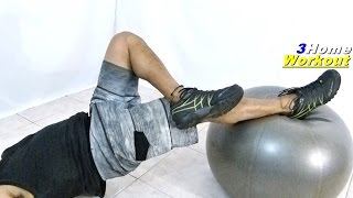 Fitness at Home HAMSTRINGS HARD EXERCISE (Unilateral Ball Hip Extension)