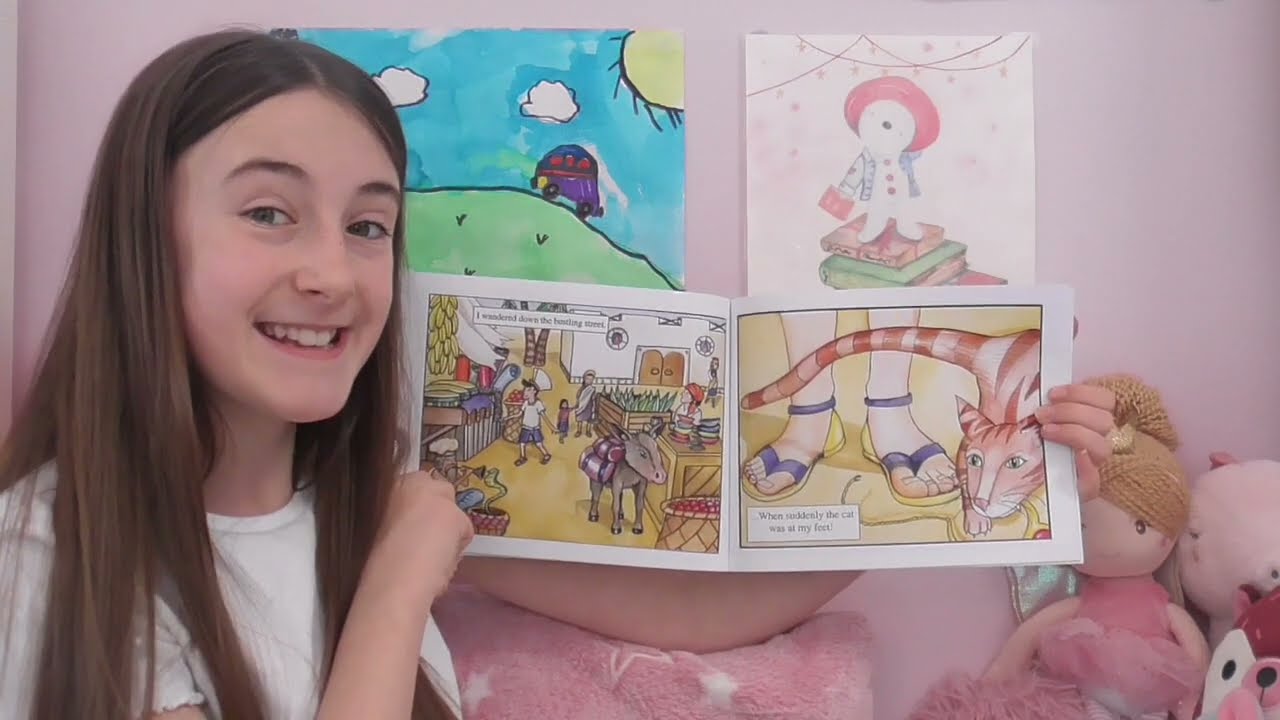 Ruby reads 'ANDY! and the Pharaoh's Cat' written by Carolyn Watson Dubisch.