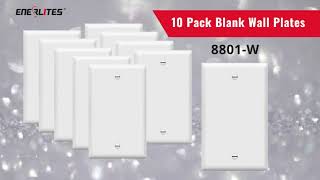 ENERLITES 10 Pack Blank Wall Plates | 8801-W
