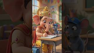🐘 गणेश का होम वर्क 📚 ganesh funny story in school classroom | #ganeshji #ganpatibappa #shortsfeed