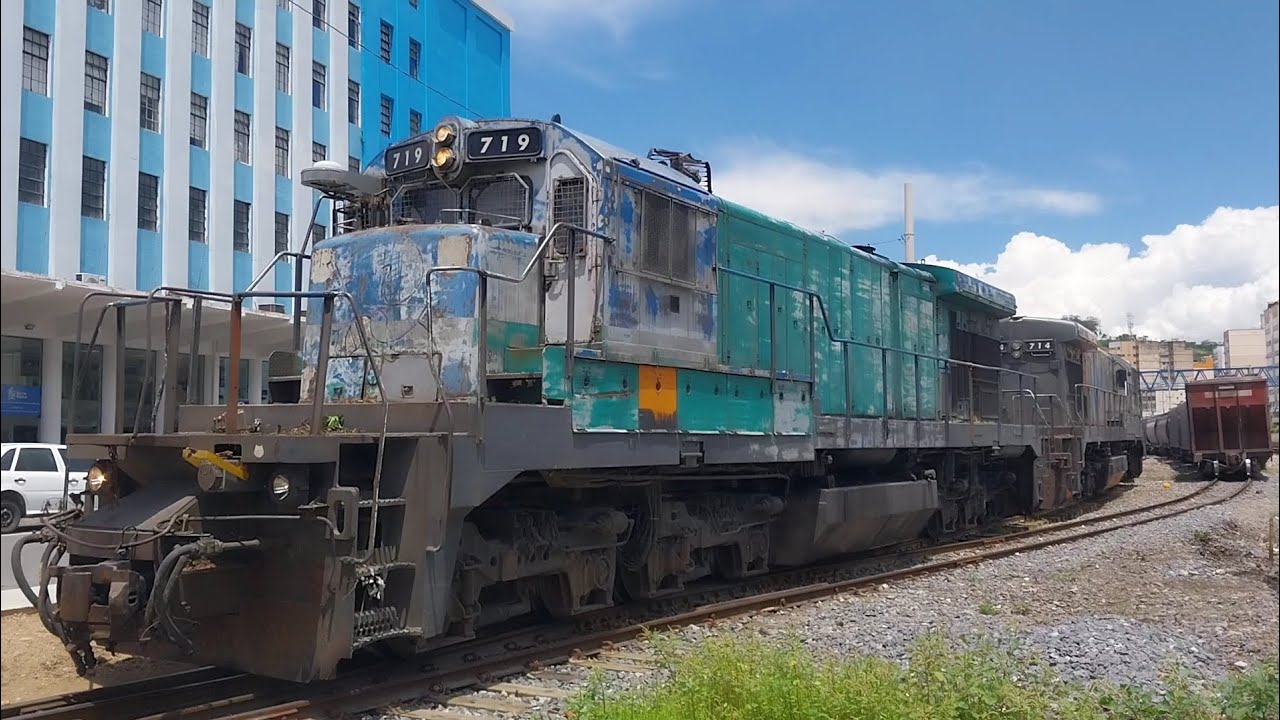 VLI - Dupla de GE BB36-7 #719 e #714 saindo com vazio em Barra Mansa. (Rota do Calcário)