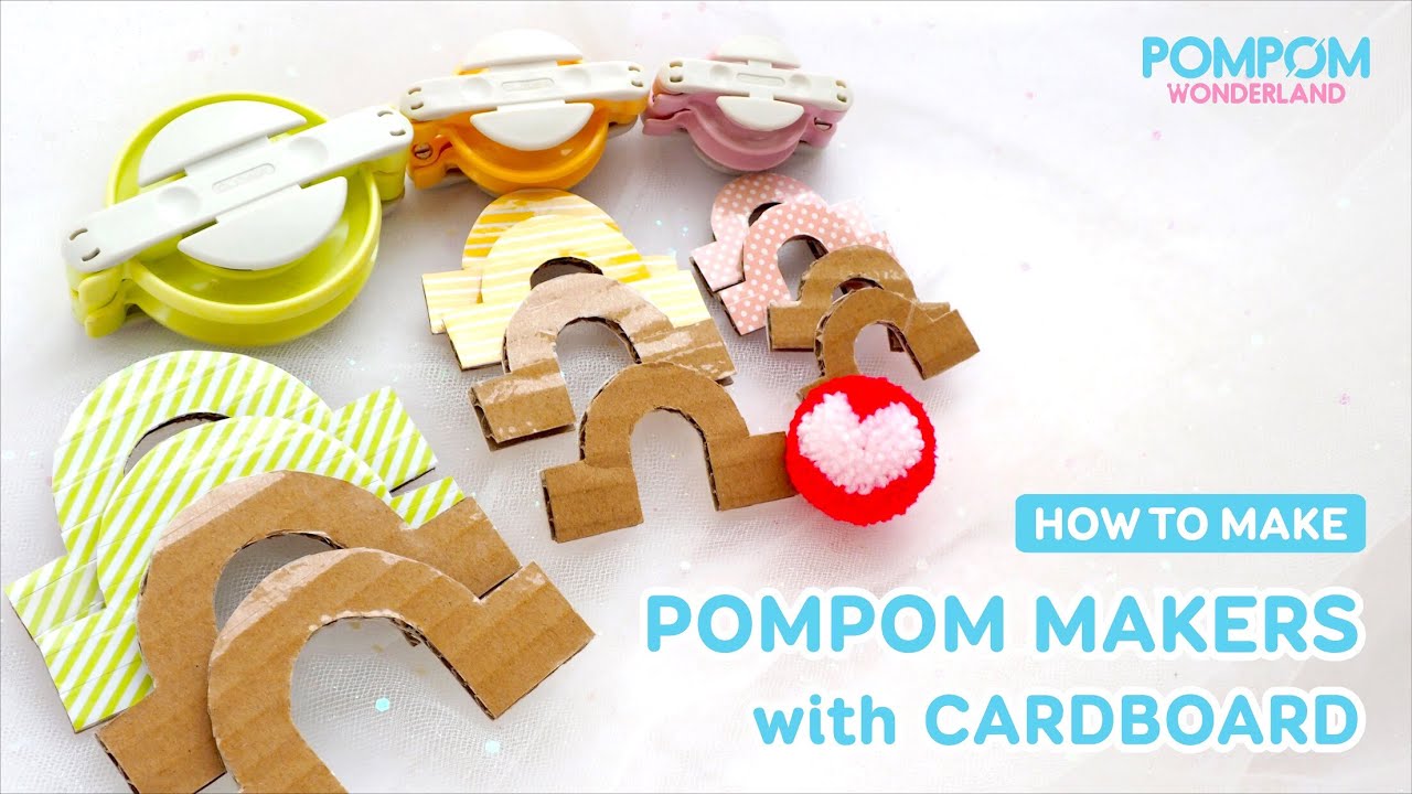 DIY Tutorial - How to Make Pompom Makers with Cardboard - ポンポンの作り方