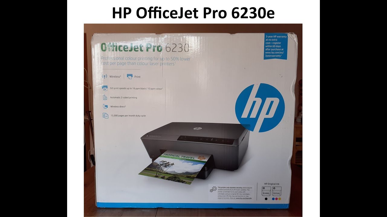HP OfficeJet Pro 6230e Erstinitialisierung und YouTube - Inbetriebnahme