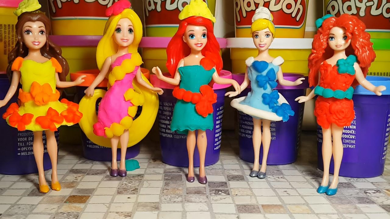 Плей лету. Плей до принцессы. Разные Наряды из пластилина. Платье из пластилина. Кукла Disney Disney Princess Magiclip.