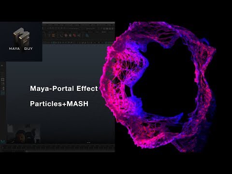 Maya tutorial MASH + particles Portal effect