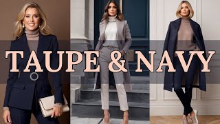 Taupe & Navy Color Combo: Basics Winter Outfits for Effortless Style