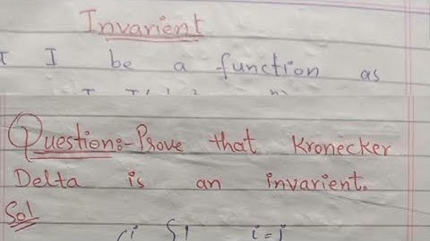 Kronecker Delta is invariant // invariant #youtubeshortsvideo