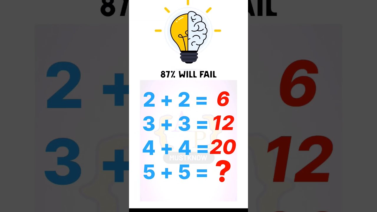 87 Will Fail Genius Comment Your Answer Shorts Mathgames Maths Iqtest Study Yt