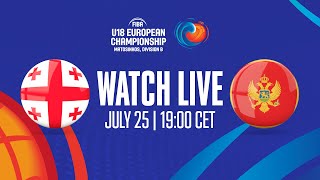 Georgia v Montenegro | Full Basketball Game | FIBA U18 European Championship 2023