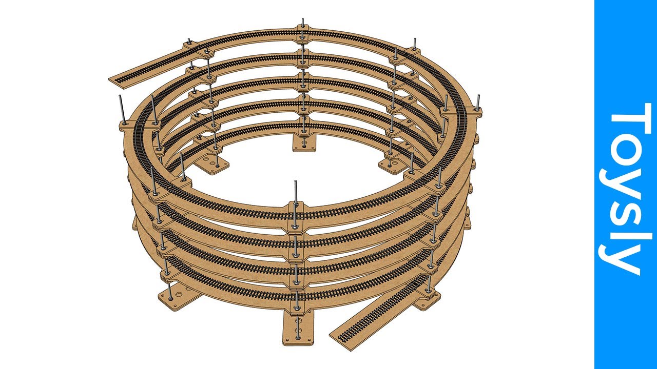 HO Scale Single Track Helix For Radius 22" Tracks (Diameter 44") YouTube