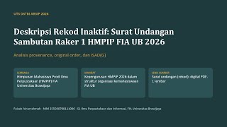 Deskripsi Rekod Inaktif: Surat Undangan Sambutan Raker 1 HMPIP FIA UB 2026