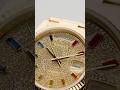 Rolex Day Date Yellow Gold Pave Diamond Rainbow Dial Watch 128238  | SwissWatchExpo