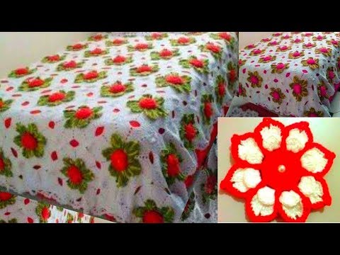 Colcha de Crochê com Flores de Crochê Passo a Passo - YouTube