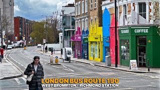 Discover London: Route 190 Bus Journey from West to Southwest | Urban Exploration in 4K 🏙️🚌