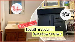 DIY BATHROOM MAKEOVER | Renter & Budget Friendly