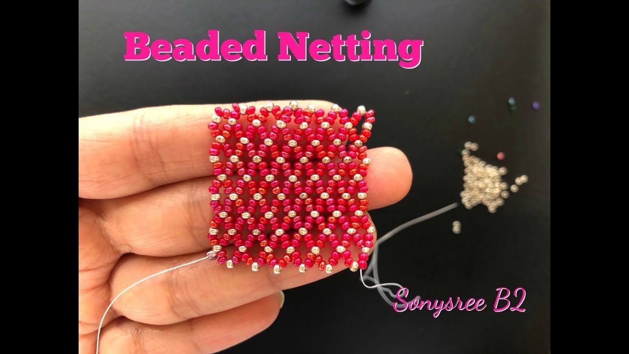 Beaded Leaf , Beaded Netting Stitch Tutorial, Beginners Tutorial