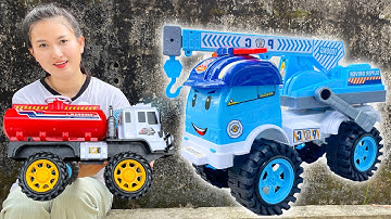 Changcady cùng xe cứu hỏa, xe cần cẩu giải cứu các con vật: con cua, con bò, con vịt