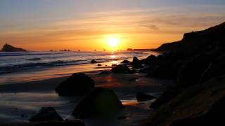 Crescent city, ca. may 18th, 2014. sunset off of pebble beach on
surfers point. watch in hd