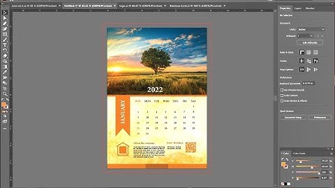 Calendar Design 2022 | How to Make Calendar In Illustrator Tutorial | Create Wall Calendar |