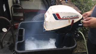 1972 Evinrude 4hp lightwin outboard engine twin cylinder cold start