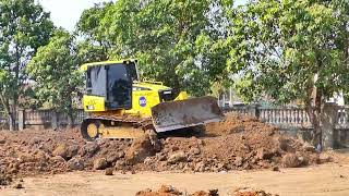 Amazing! Bulldozer Caterpillar D4C Is Showing Excellent Skill Of Pushing Planation