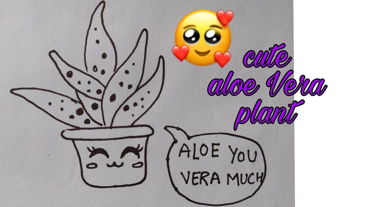 How to draw a cute aloe Vera plant...very easy for beginners stepby
