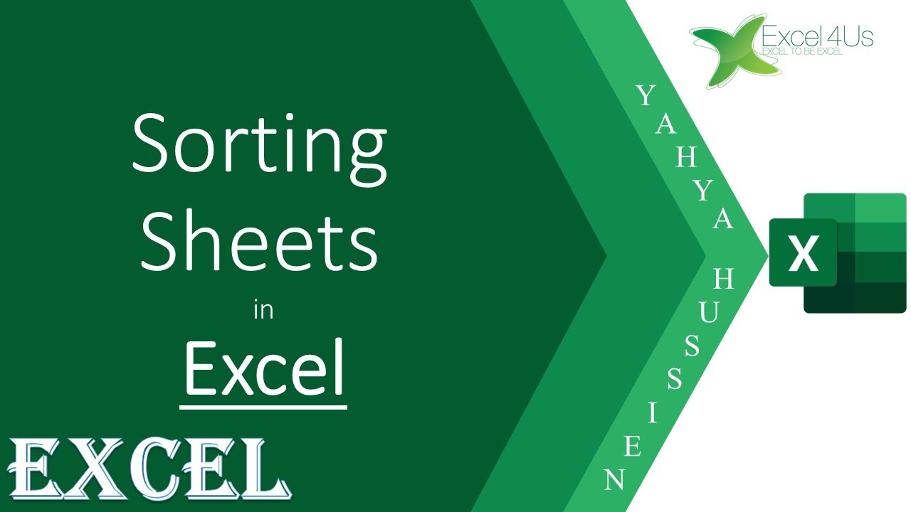 شرح كيفية إعادة ترتيب الصفحات في ملف الإكسيل حسب إسمها  Sort Sheets A to Z