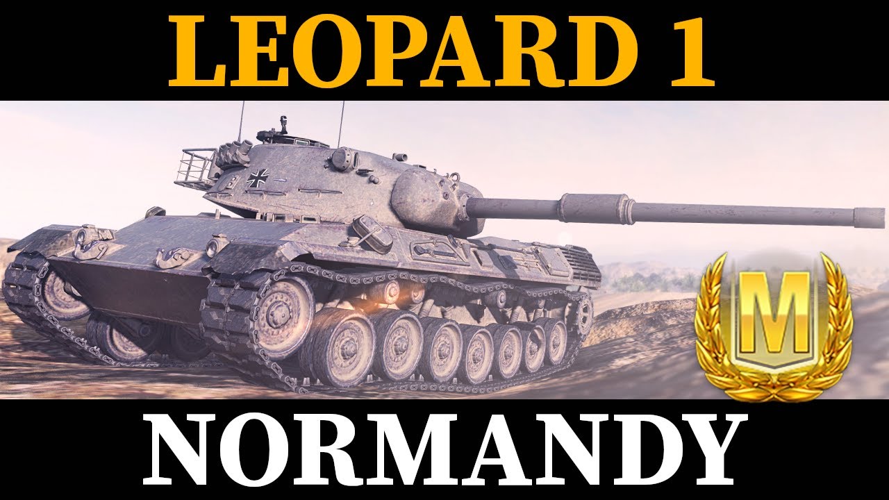WOT Blitz - Leopard 1 - Ace Medal - 6.4k dmg - 5 frags - Mastery Badge -  Normandy 