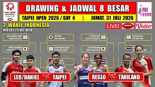 DRAW & QUARTERFINAL SCHEDULE TAIPEI OPEN 2026 TODAY ~ LEO/DANIEL vs TAIPEI ~ REHAN/GLORIA vs THAI...