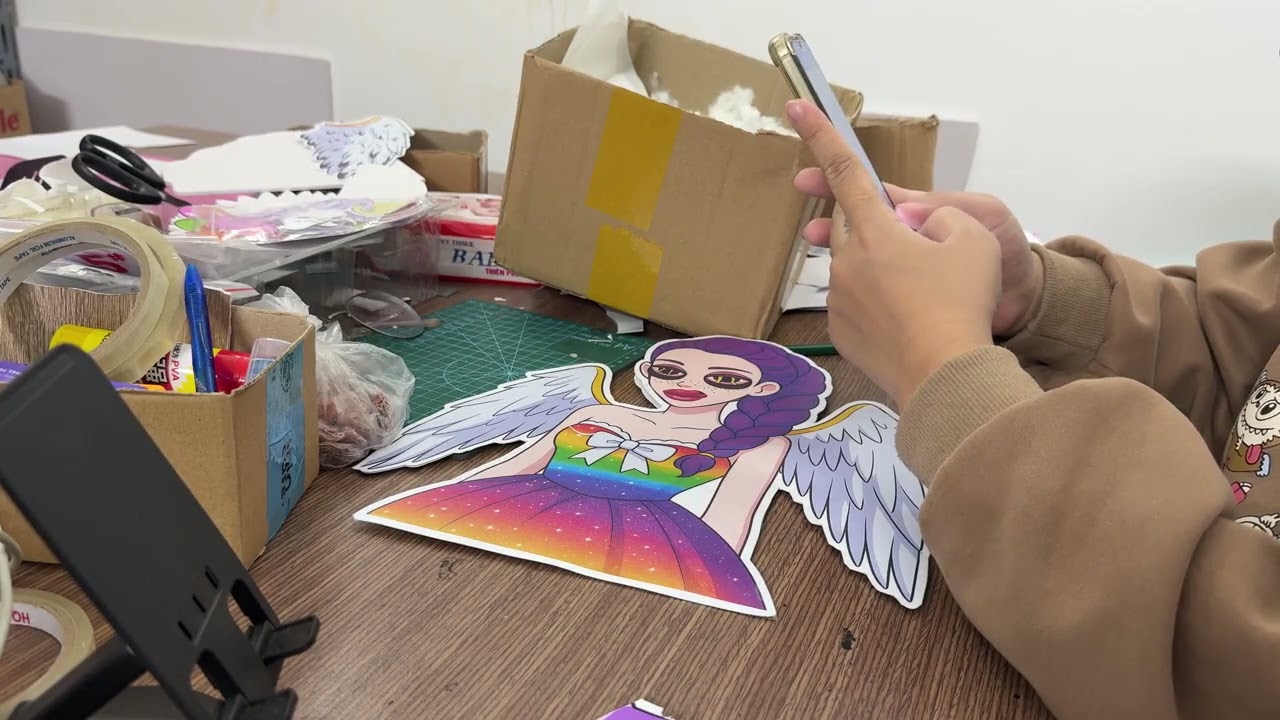 Handmade Paper Collage Art for Relaxation