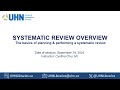 Systematic Review Overview workshop recording Sept 2024