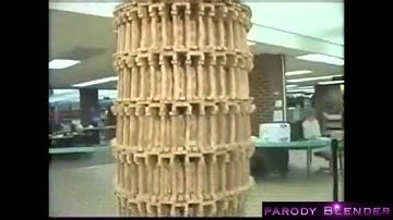 Reporter Destroys World Record Jenga Tower - Fail Video #10