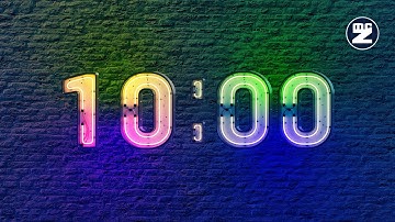 10 Minute Timer - Neon Effect - Countdown 10 minutes - Conto alla rovescia 10 minuti