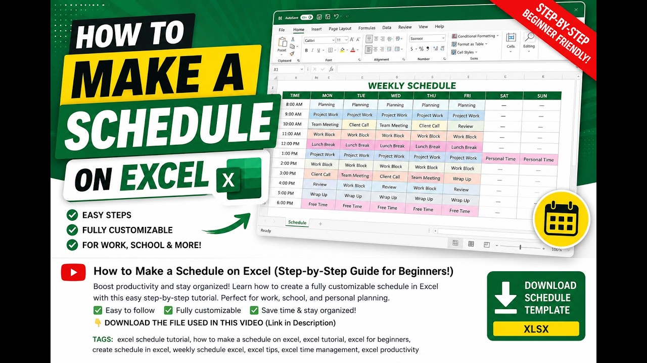 How to Create a Work Schedule in Excel : Easy Guide 2026