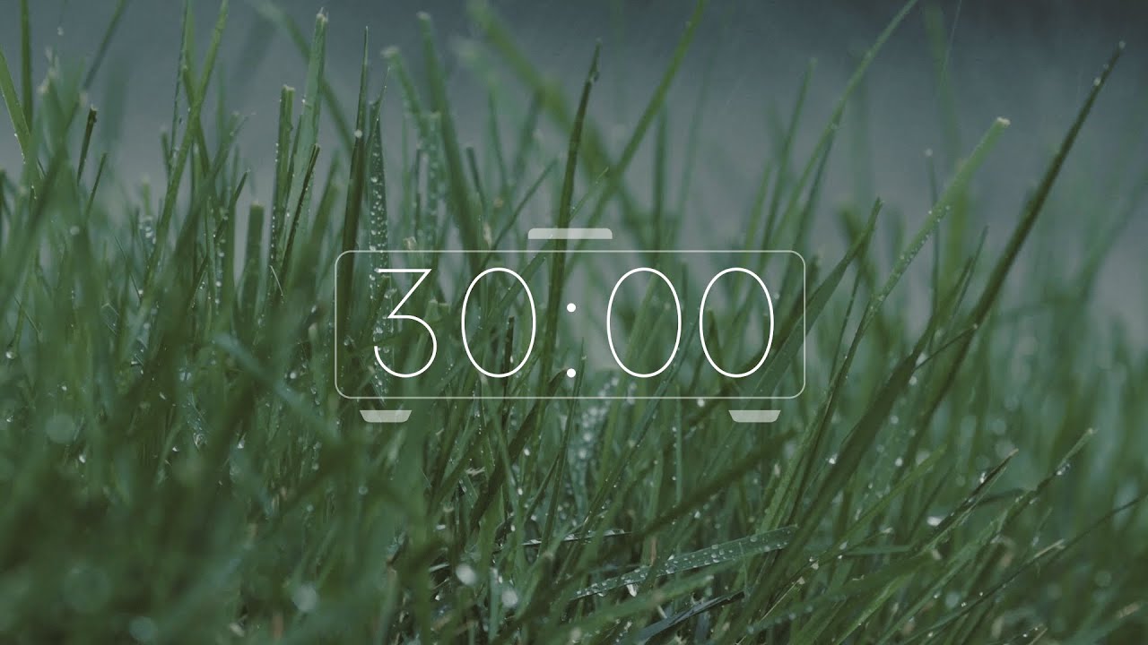 30 minutes ⏰Countdown Music 🎵Timer calming thunder rain piano - YouTube