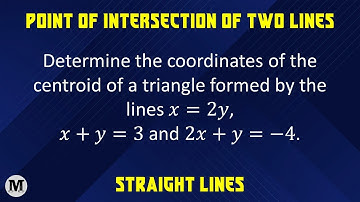 29 | Straight Lines (Co-ordinate Geometry) | Point of Intersection of Two Lines