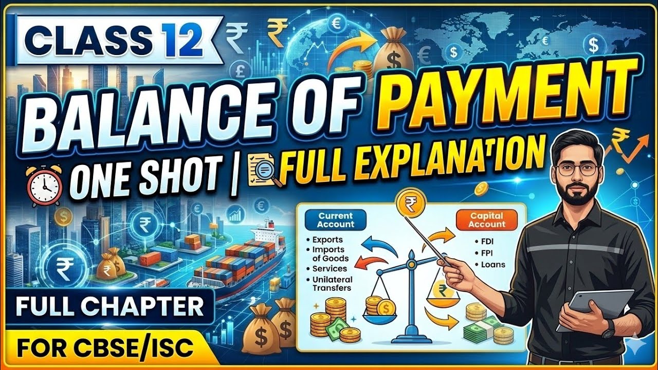 CLASS12|ECONOMICS|MACROECONOMICS|BALANCE OF PAYMENT|CBSE|ONE SHOT
